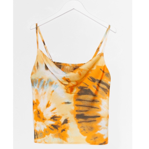 Nasty Gal Right On Tie Dye Cowl Crop Top - Picture 1 of 5